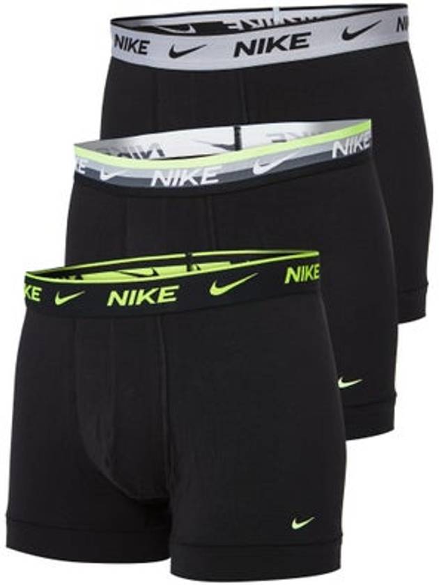 Men's Essential Cotton Stretch Trunk Briefs 3 Pack Black - NIKE - BALAAN 2