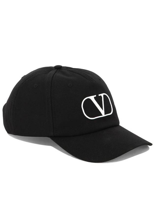 V Logo Ball Cap Black - VALENTINO - BALAAN 3