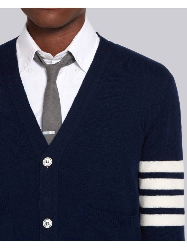 Men's Diagonal Classic Cashmere Cardigan Navy - THOM BROWNE - BALAAN 6