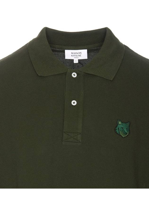 Bold Fox Head Patch Oversized Polo Shirt Green - MAISON KITSUNE - BALAAN 5