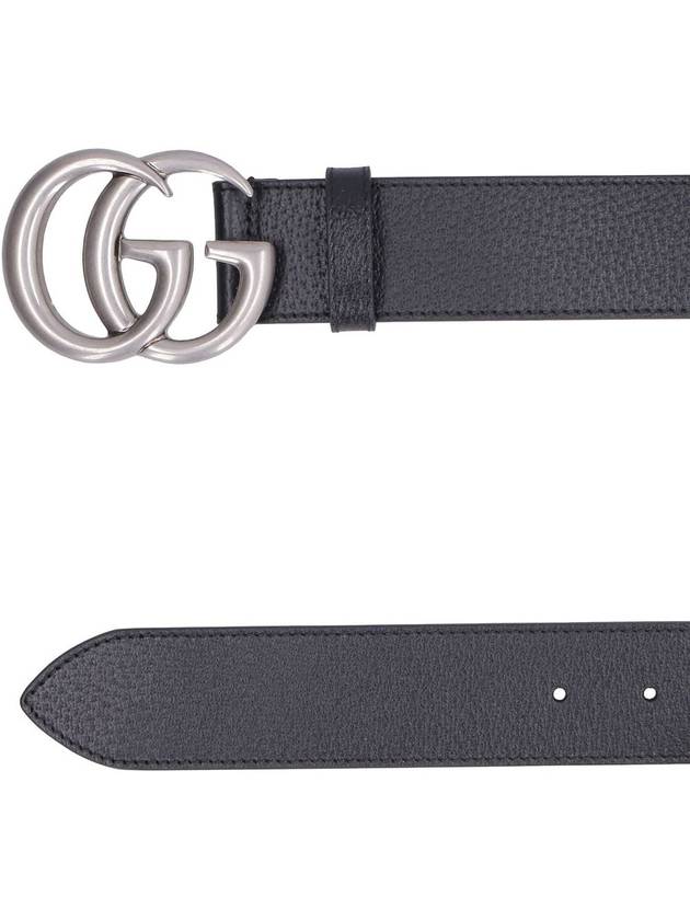 GG Marmont Double Buckle Belt Black Silver - GUCCI - BALAAN 5