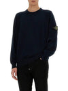 Crewneck Soft Cotton Knit Top Navy - STONE ISLAND - BALAAN 2