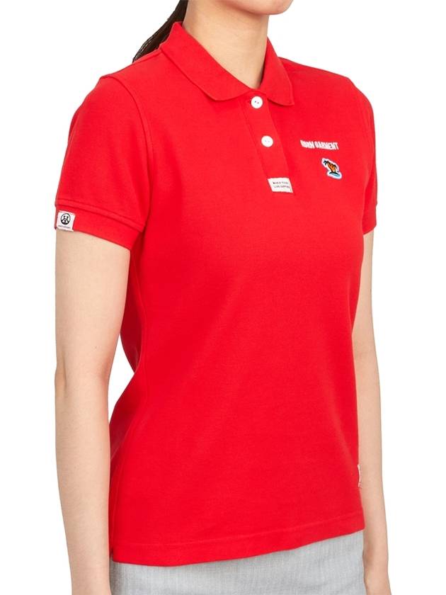 Women’s Icon Short Sleeve PK Shirt Red - HORN GARMENT - BALAAN 4