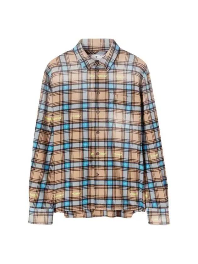 Men's Check Print Long Sleeve Shirt - OFF WHITE - BALAAN 1