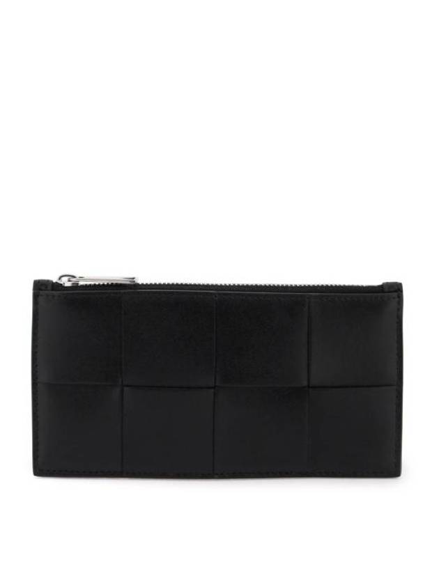 Intrecciato Zipper Leather Card Wallet Black - BOTTEGA VENETA - BALAAN 2