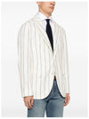 Wool Linen Blenad Jacket Light Beige - BRUNELLO CUCINELLI - BALAAN 3