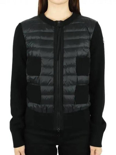 Women s logo patch knit mix padded jacket black 9B51000 A9018 999 270486 1065491 - MONCLER - BALAAN 1