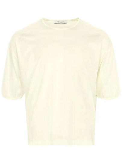 Mercerised Jersey Short Sleeve T-Shirt Yellow - LEMAIRE - BALAAN 2