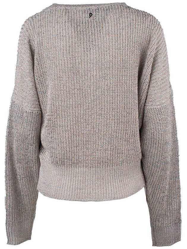 Dondup Silver Viscose Crewneck Sweater - DONDUP - BALAAN 3