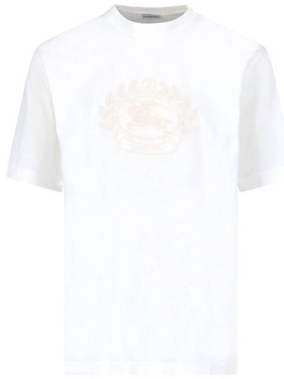 Embroidered Logo Cotton Short Sleeve T-Shirt White - BURBERRY - BALAAN 2