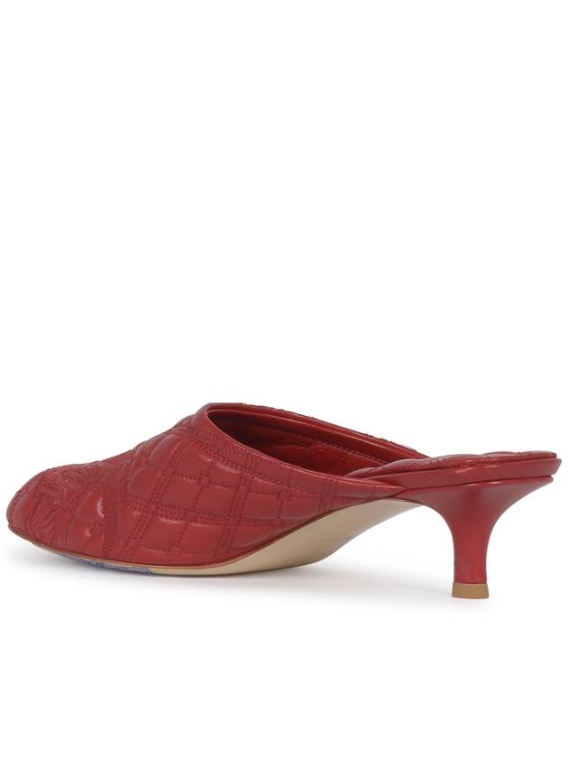 EKD Baby Kitten Heel Leather Mule Red - BURBERRY - BALAAN 4