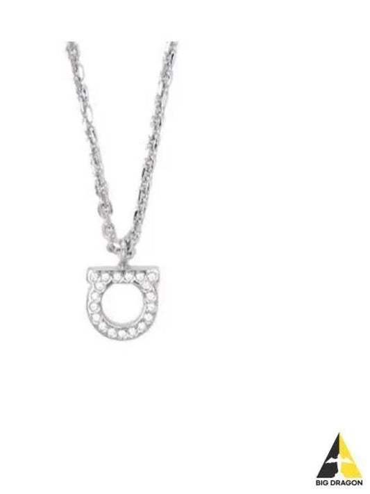 Ferragamo Women s Gancini Crystal Mini Necklace Silver 696655 - SALVATORE FERRAGAMO - BALAAN 1