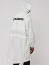 Bag Logo Cotton Hooded Raincoat White - JIL SANDER - BALAAN 11