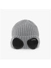 Goggle Detail Ribbed Beanie Grey - CP COMPANY - BALAAN 3