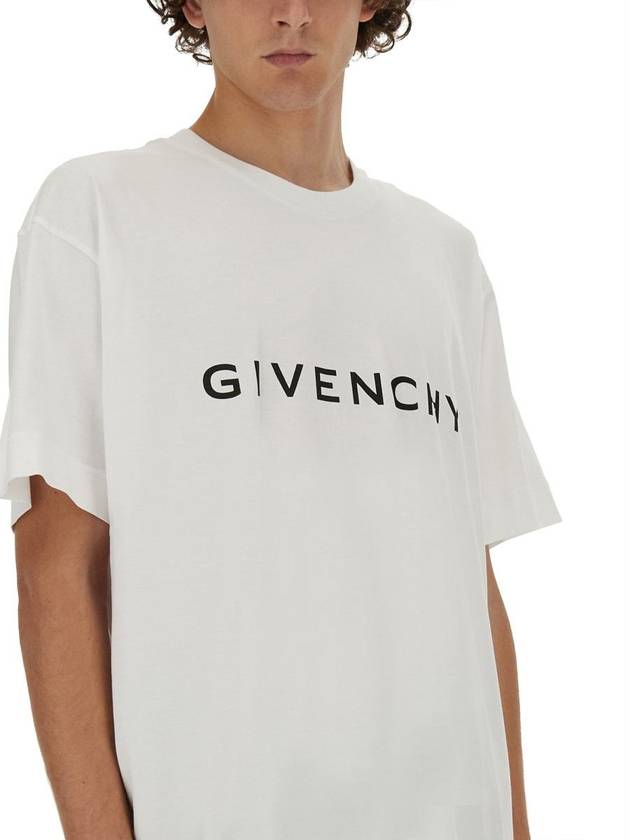 Logo Oversized Fit Cotton Short Sleeve T-Shirt White - GIVENCHY - BALAAN 5