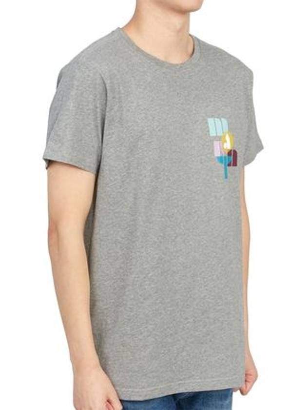 Zafferh Logo Cotton Short Sleeve T-Shirt Grey - ISABEL MARANT - BALAAN 3