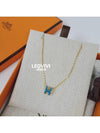 Pop H Pendant Mini PopAche Necklace Necklace Blue Jeans Yellow Gold - HERMES - BALAAN 8