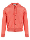 Embroidered Logo Hoodie Cardigan Pink - VIVIENNE WESTWOOD - BALAAN 1