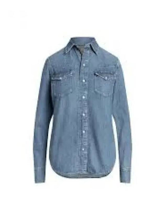 Points W Denim Western Shirt Blue 1236399 - POLO RALPH LAUREN - BALAAN 1