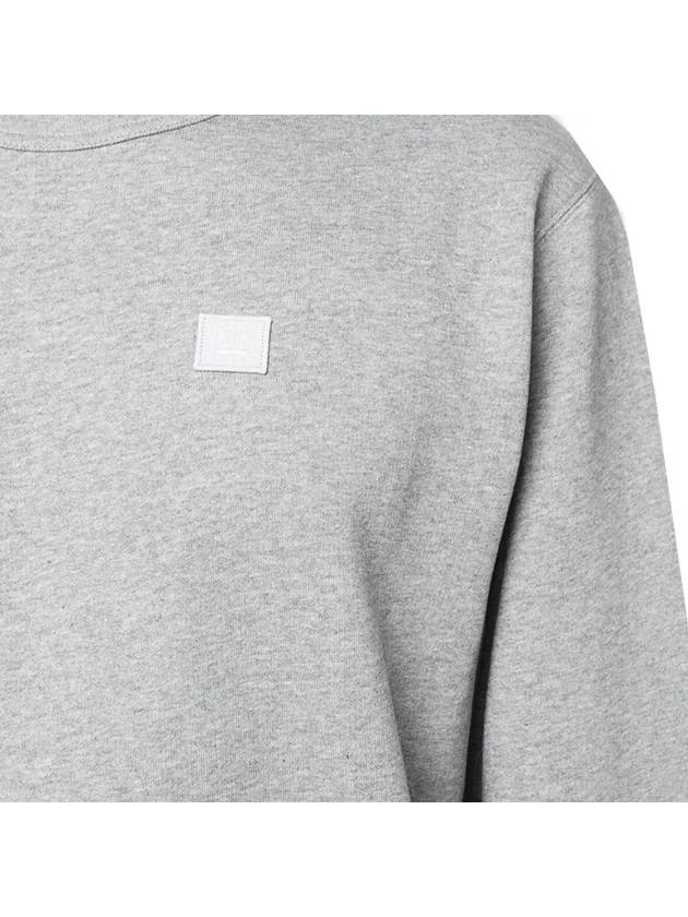 Face Patch Crew Neck Sweatshirt Melange Grey - ACNE STUDIOS - BALAAN 5