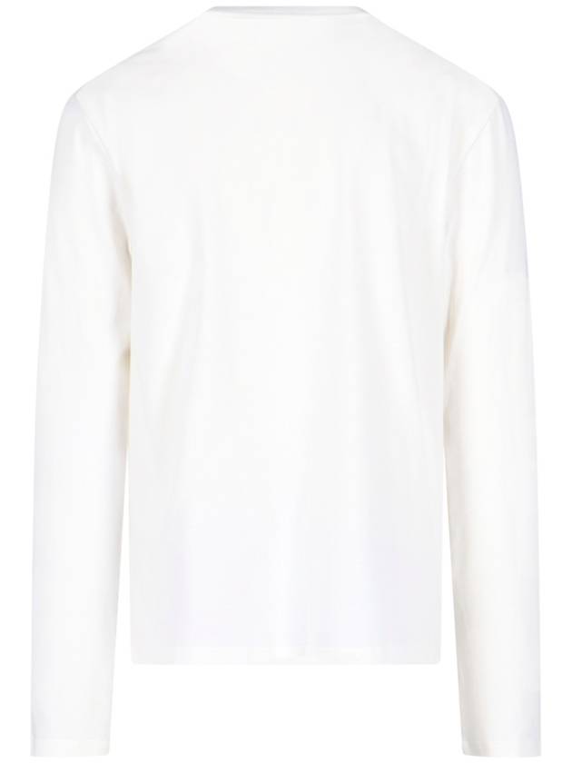 Small Logo Print Long Sleeve T-Shirt White - JIL SANDER - BALAAN 4