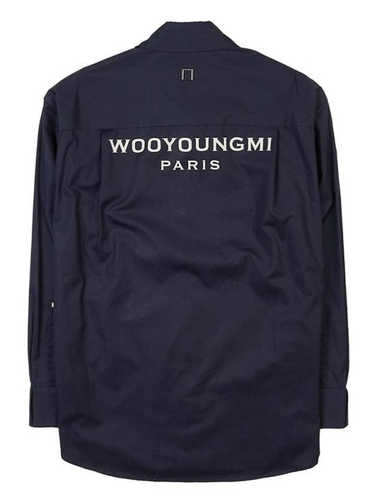 Cotton Back Logo Long Sleeve Shirt Navy - WOOYOUNGMI - BALAAN 1