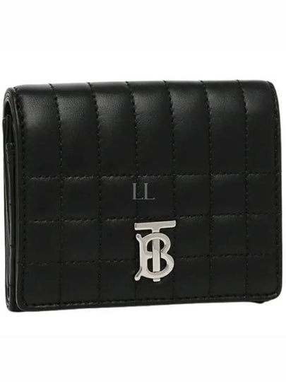 Lola Folding Small Quilted Leather Card Wallet Black Palladium - BURBERRY - BALAAN 2