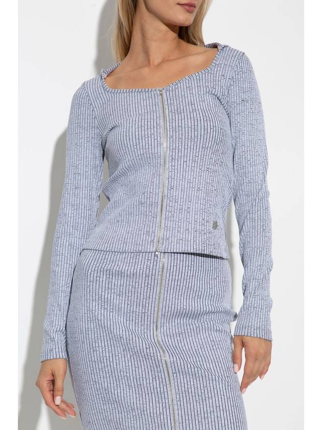 Kenzo Ribbed Cardigan, Women's, Grey - KENZO - BALAAN 3