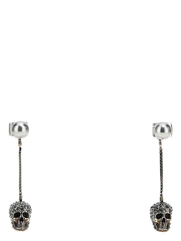 Skull Metal Earrings Silver - ALEXANDER MCQUEEN - BALAAN 2