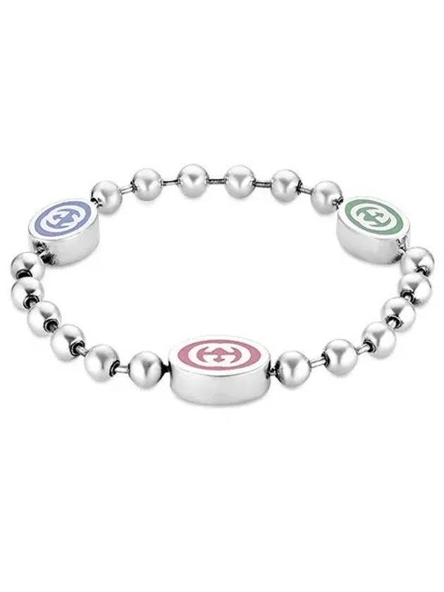 Interlocking G Enamel Multicolor Ball Chain Bracelet YBA753442001 Silver - GUCCI - BALAAN 5