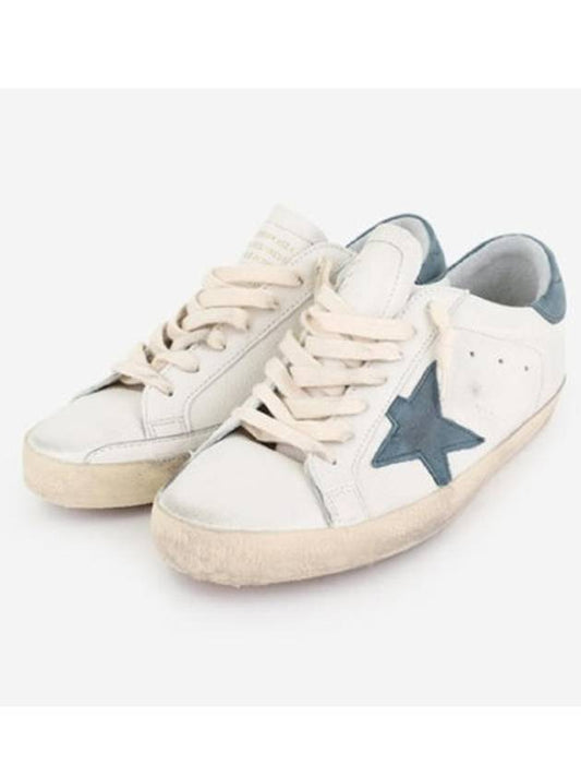 Superstar Classic Blue Suede Low Top Sneakers White - GOLDEN GOOSE - BALAAN 2