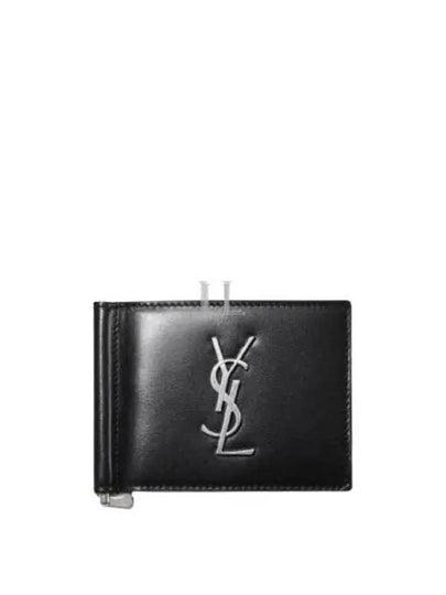 Monogram Money Clip Half Wallet Black - SAINT LAURENT - BALAAN 2