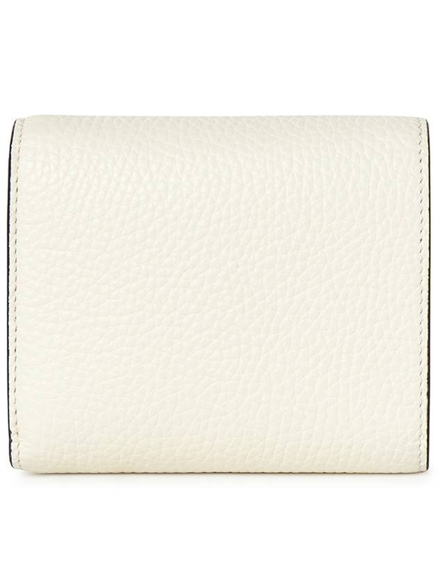 Women's V Logo Half Wallet White - VALENTINO - BALAAN 3