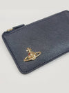 Orb Logo Stud Saffiano Card Wallet Black - VIVIENNE WESTWOOD - BALAAN 5