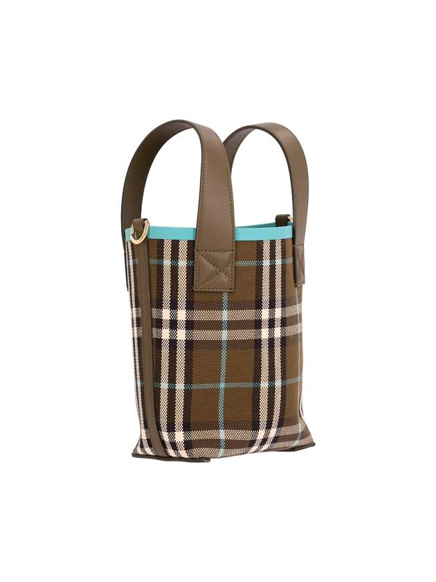 Mini London Check Tote Bag Olive - BURBERRY - BALAAN 3