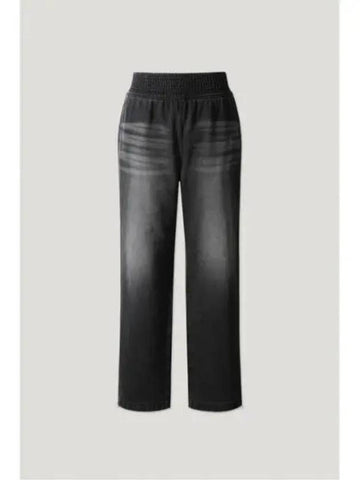 Banded washed denim pants BLACK - IRO - BALAAN 1