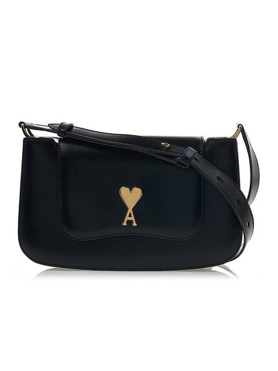 Heart Logo Flap Cross Bag Black - AMI - BALAAN 2