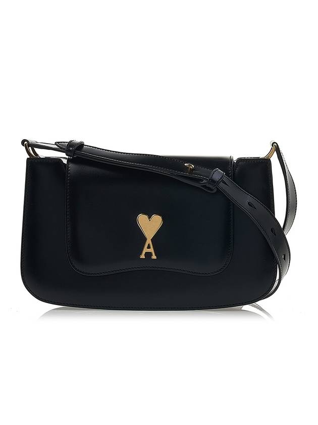 Heart Logo Flap Cross Bag Black - AMI - BALAAN 1