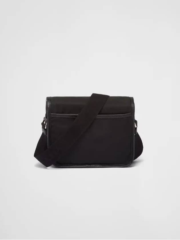 Triangle Logo Re-Nylon Saffiano Leather Cross Bag Black - PRADA - BALAAN 4