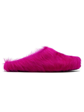 Calf Hair Fussbet Slippers Pink - MARNI - BALAAN 1