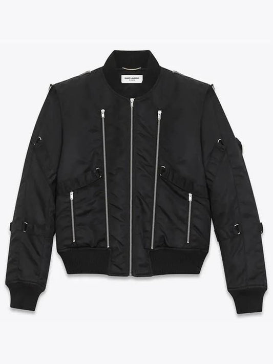 Multi-Zipper Bomber Jacket Black - SAINT LAURENT - BALAAN 2