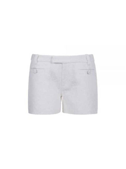 Bouclé Mini Shorts White - AMI - BALAAN 2