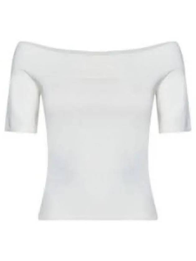 Off Shoulder Short Sleeve T-Shirt White - ALEXANDER MCQUEEN - BALAAN 2