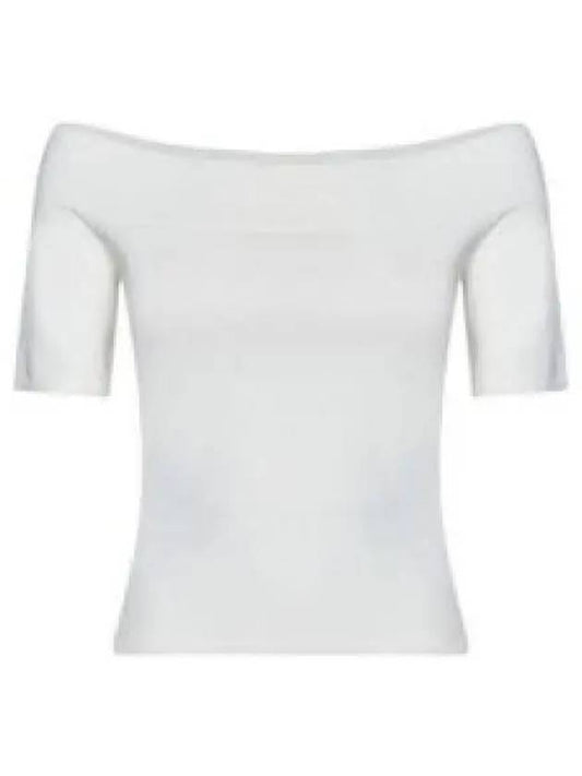 Off Shoulder Short Sleeve T-Shirt White - ALEXANDER MCQUEEN - BALAAN 2