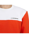 Men's Jeff Crew Neck Polyester Sweatshirt Fiery Red - J.LINDEBERG - BALAAN 9