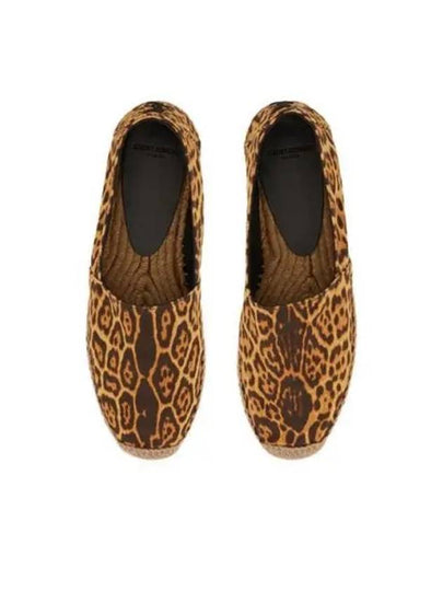 Logo Leopard Canvas Espadrilles Brown - SAINT LAURENT - BALAAN 2