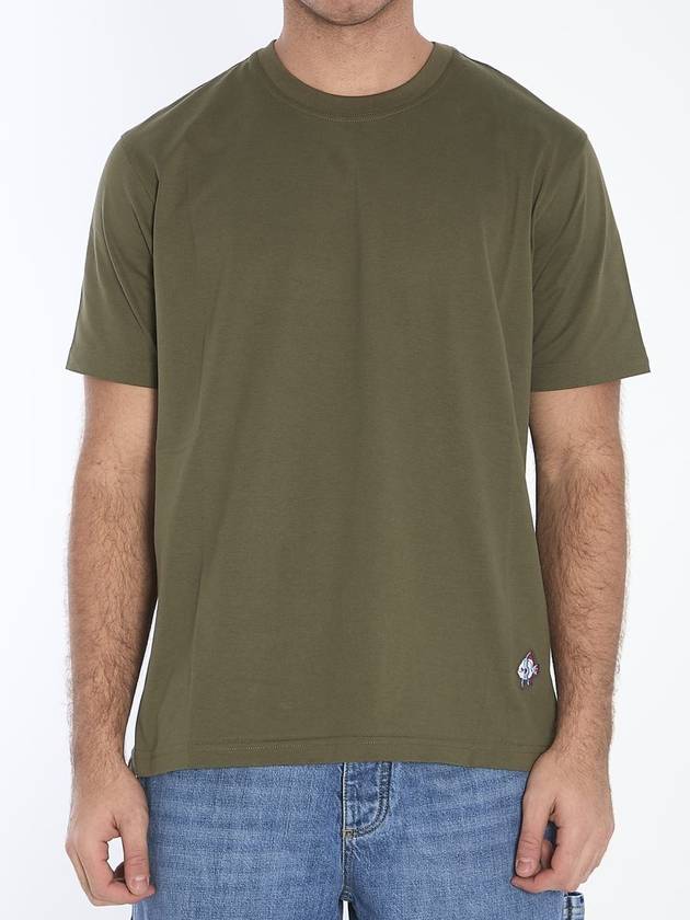 Embroidered Logo Short Sleeve T-Shirt Khaki - BOTTEGA VENETA - BALAAN 2