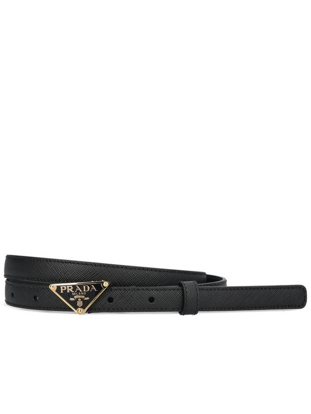 Saffiano Leather Belt Black - PRADA - BALAAN 2