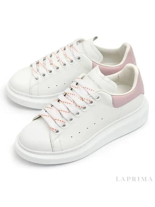 Oversized Pink Tab Low Top Sneakers White - ALEXANDER MCQUEEN - BALAAN.