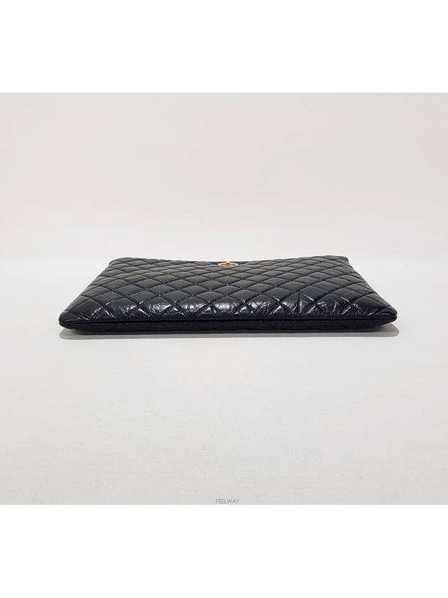 2 55 Vintage Calfskin Quilted Large Clutch A82726 - CHANEL - BALAAN 6